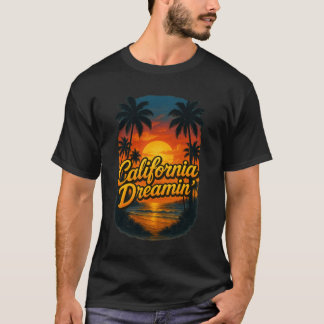 Californische Droom Kust Zonsondergang Westkust Se T-shirt