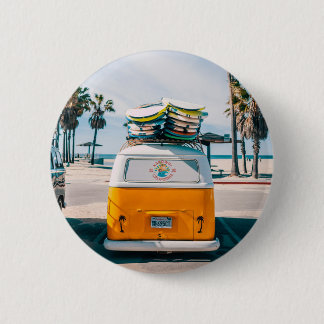 Californische Gele Campervan Ronde Button 5,7 Cm