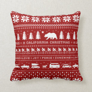 Californische Kerstmis   Coole Holiday Pattern Kussen