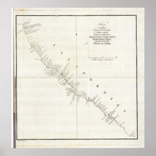 Californische kleurige kaart poster