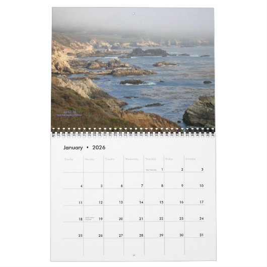 Californische kustlijn - Agenda Kalender (Jan 2026)