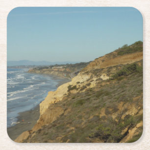 Californische Kustlijn Schitterend Reislandschap Vierkante Kartonnen Onderzetter