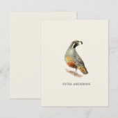  Californische kwartel platte kaart (Voorkant / Achterkant)