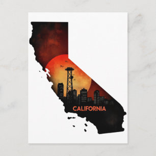 Californische landschapkaart illustratie briefkaart