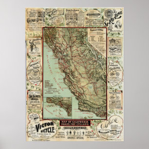 "Californische paden voor fietsers" (1896) (zie no Poster