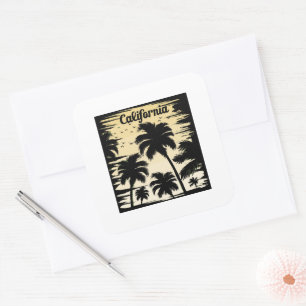 Californische palmboom vierkante sticker