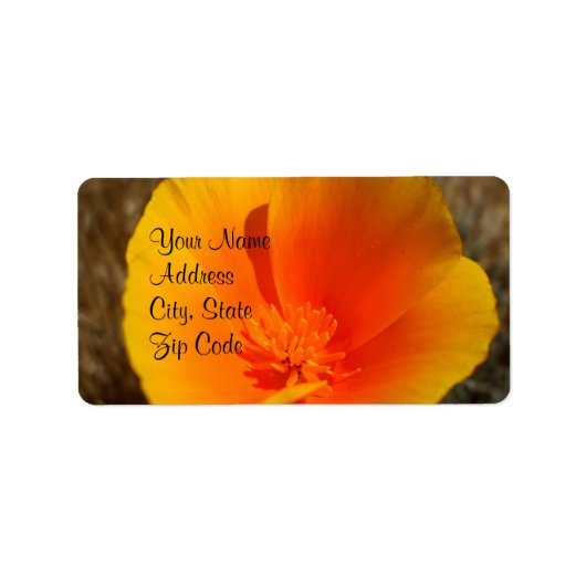 Californische papaver-Adresetiketten Etiket (Voorkant)