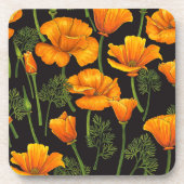 Californische papaver bier onderzetter (Voorkant)