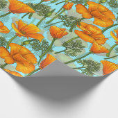 Californische papaver cadeaupapier (Hoek)
