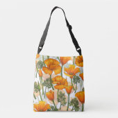 Californische papaver crossbody tas (Achterkant)