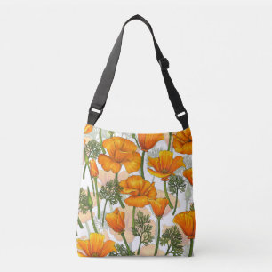 Californische papaver crossbody tas