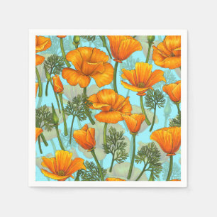 Californische papaver servet