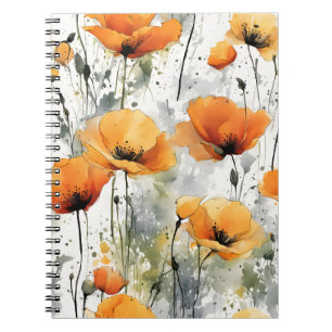 Californische papaver - Waterverf bloemen Notitieboek