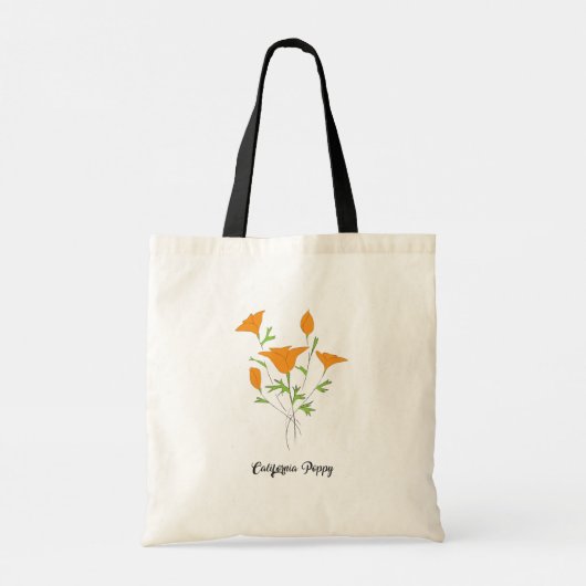 Californische papaverminimalistische Canvas tas (Achterkant)