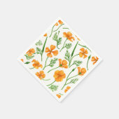 Californische papavers, zomerbloemen, oranje wil servet (Hoek)