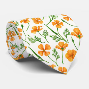 Californische papavers, zomerbloemen, oranje wil stropdas