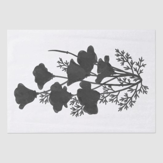 Californische papaverventilator Silhouette U Pick Tissuepapier (Voorkant)