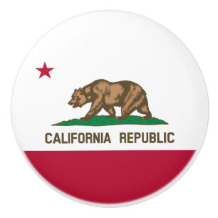 Californische Republiek Beerenvlag: Cali Gouden St Keramische Knop