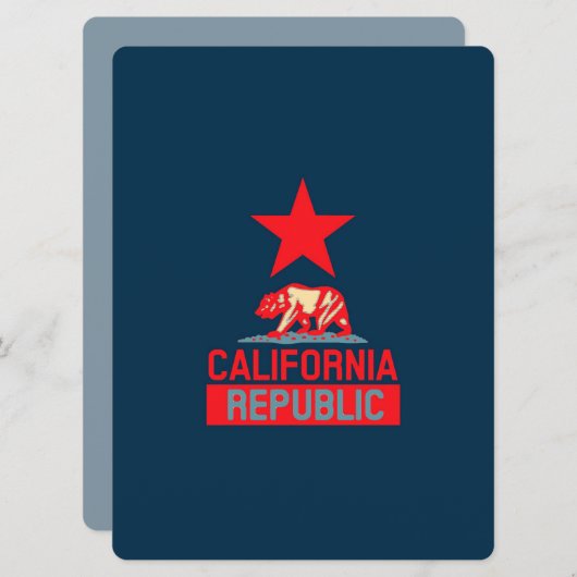 Californische Republiek in stijl op blauw (Voorkant / Achterkant)