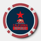 Californische Republiek in stijl Poker Chips (Achterkant)