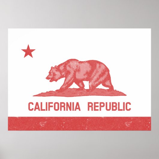Californische Republiek (rood) Poster (Voorkant)