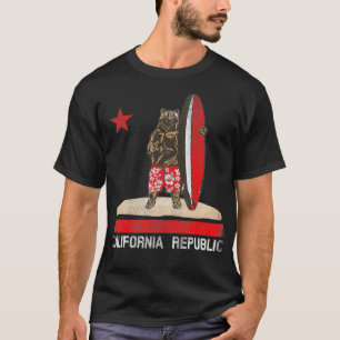 Californische republiek Surfer Beer Surfing T-shirt