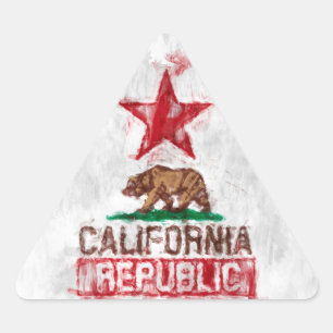 Californische Republikeinse vlag Beer in schilders Driehoek Sticker