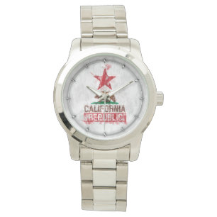 Californische Republikeinse vlag Beer in schilders Horloge