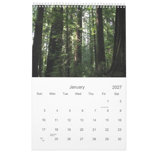 Californische sequoia's kalender 2012 (Jan 2027)