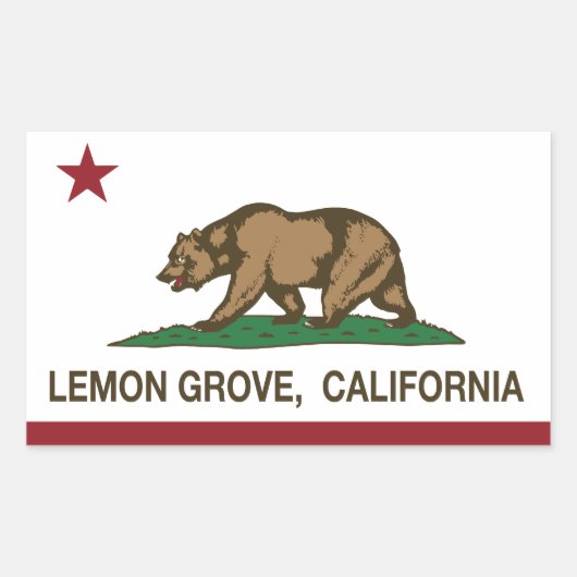 Californische staatsvlag Lemon Grove Rechthoekige Sticker (Voorkant)