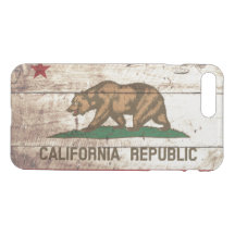 Californische staatsvlag op oude houtnerf