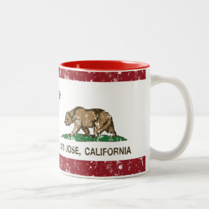 Californische staatsvlag san jose tweekleurige koffiemok