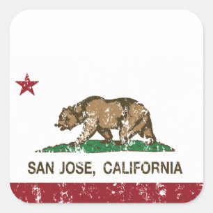Californische staatsvlag san jose vierkante sticker