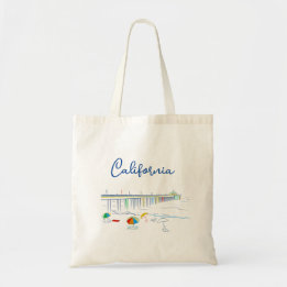 Californische strand tote bag