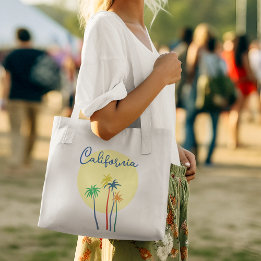 Californische strand zonsondergang tote bag