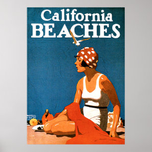 Californische stranden Vintage Travel Posters