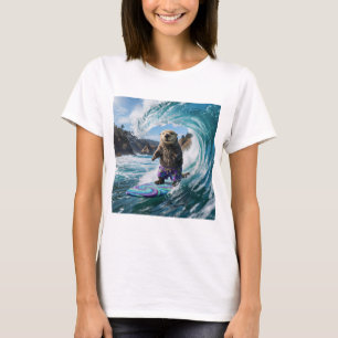 Californische surfende zeeotter t-shirt