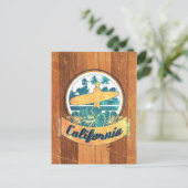 Californische surfplank briefkaart (Staand voorkant)