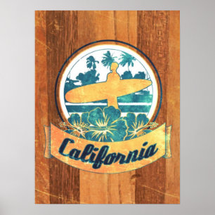 Californische surfplank poster
