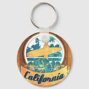 Californische surfplank sleutelhanger