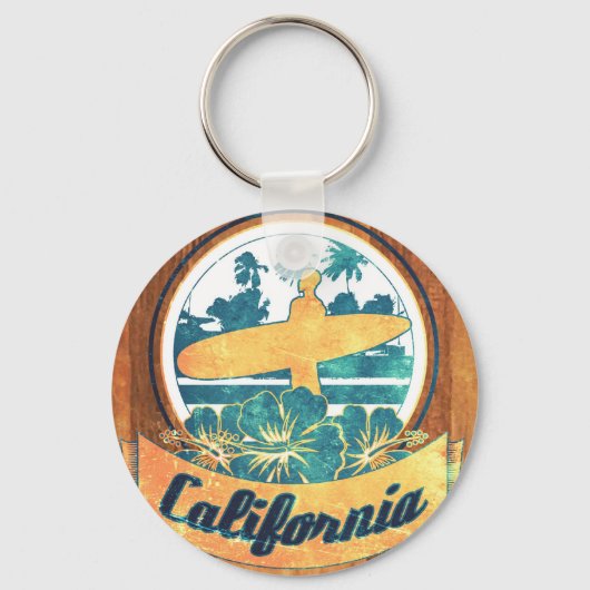 Californische surfplank sleutelhanger (Voorkant)