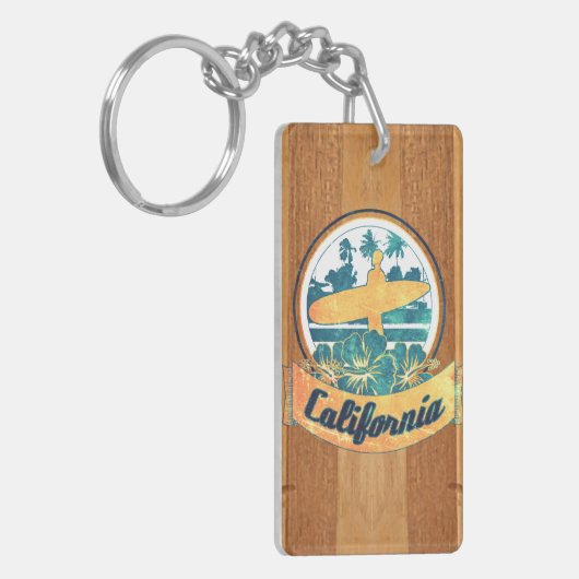 Californische surfplank sleutelhanger (Voorkant Links)