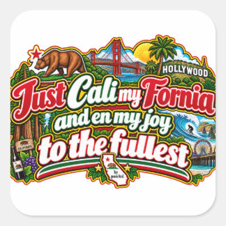 Californische vierkante sticker