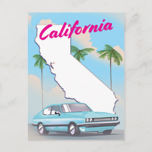 Californische vintage vakantieposter briefkaart