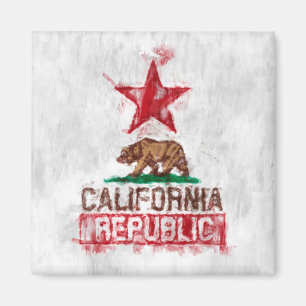 Californische vlag Beer in Painterly Style Magneet