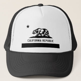 Californische vlag met Beer in zwart Trucker Pet