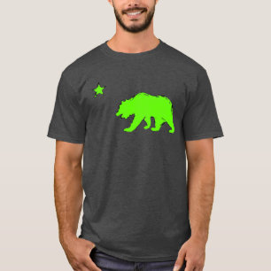 Californische vlag neongroen beer jongens t-shirt