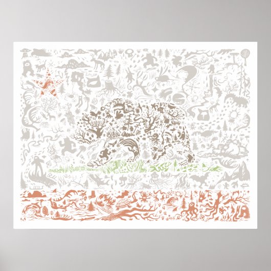 Californische vlag Poster (Voorkant)