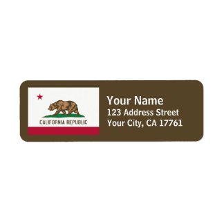 Californische vlag retouradreslabels etiket