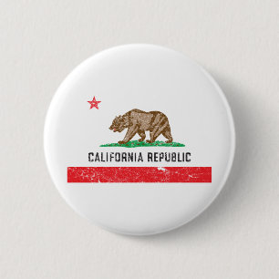 Californische vlag Ronde Button 5,7 Cm